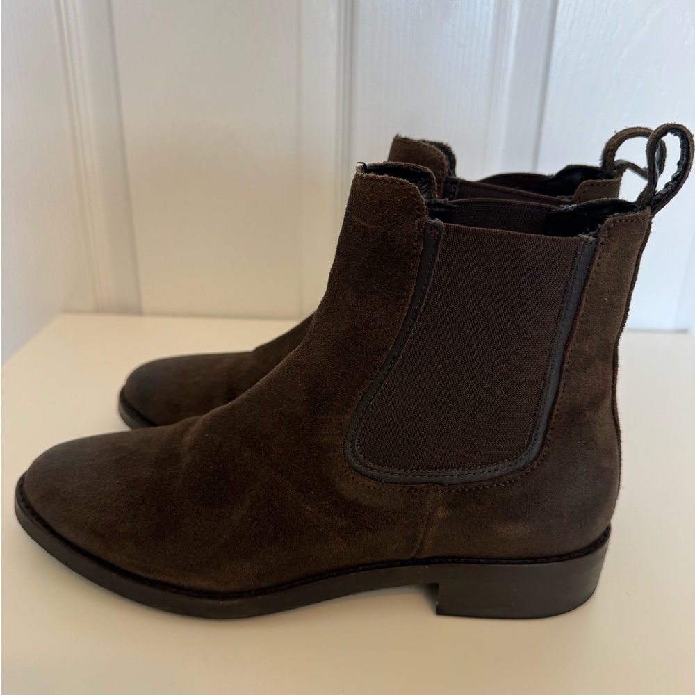Thursday Boot Company Dark Olive/Brown Suede Duchess Boots